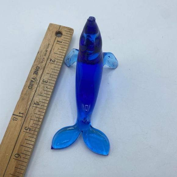 COPY - Vintage Glass seal sealion dolphin figurine in cobalt blue - Picture 5 of 5
